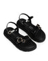 Sandalia Plana Negra Charol Chunky 3154039